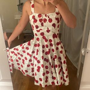 Cherry Print A-Line Dress